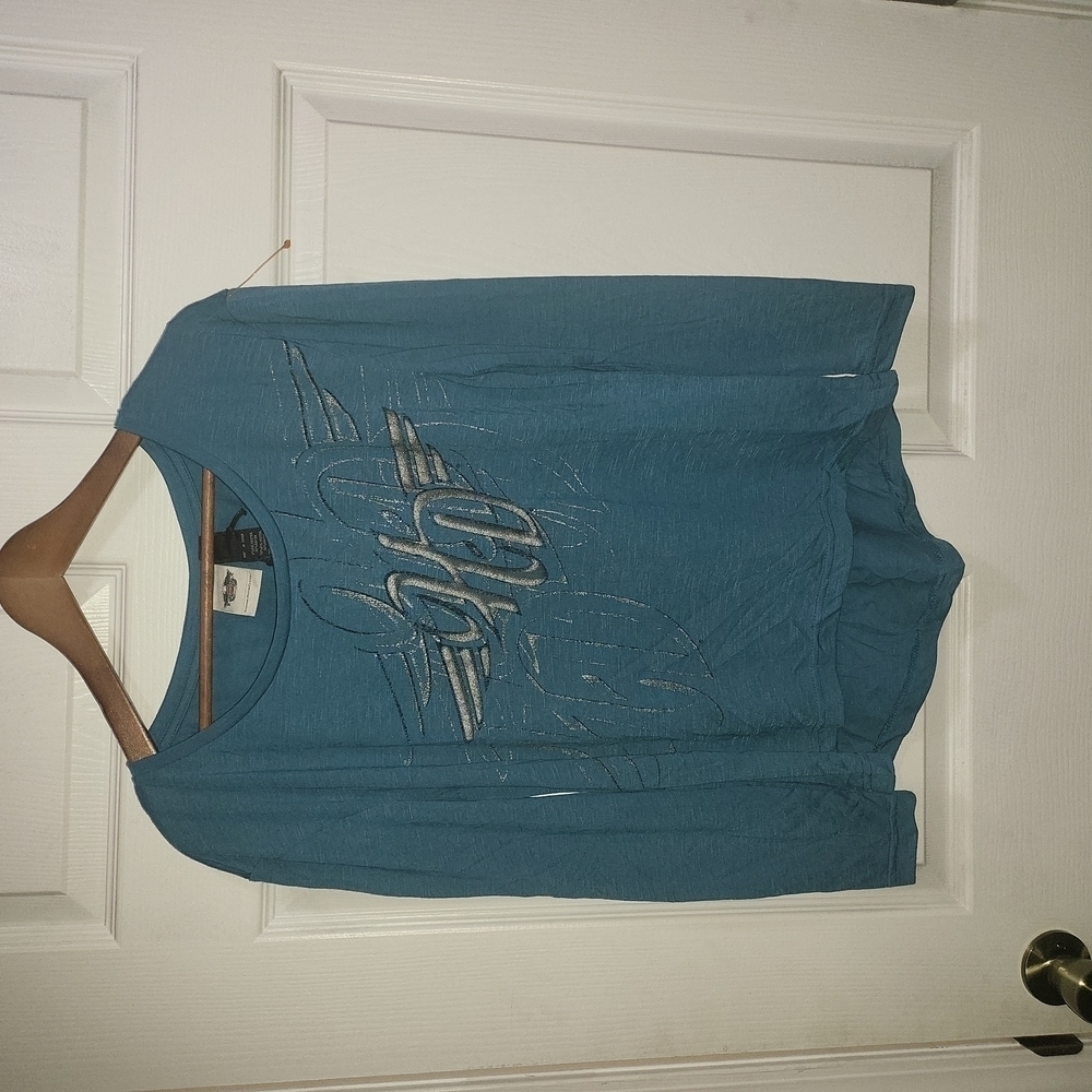 Harley-Davidson Top, Teal, size M #028